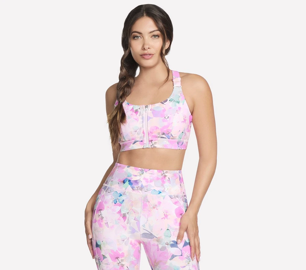 GO WALK Seascape Floral Zip Front Bra