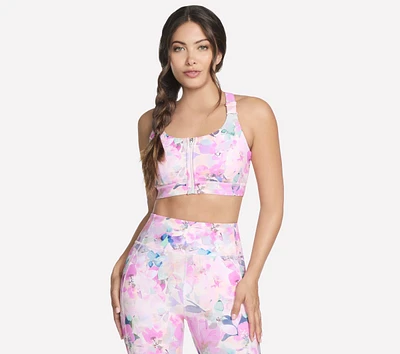 GO WALK Seascape Floral Zip Front Bra