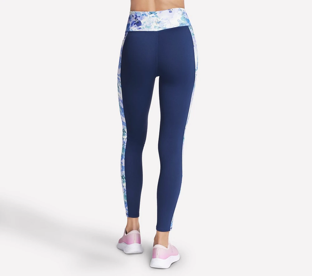 GO WALK Seascape Floral Full Length High-Waisted Legging
