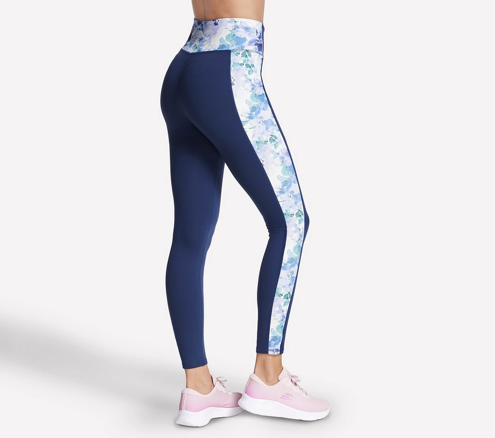 GO WALK Seascape Floral Full Length High-Waisted Legging