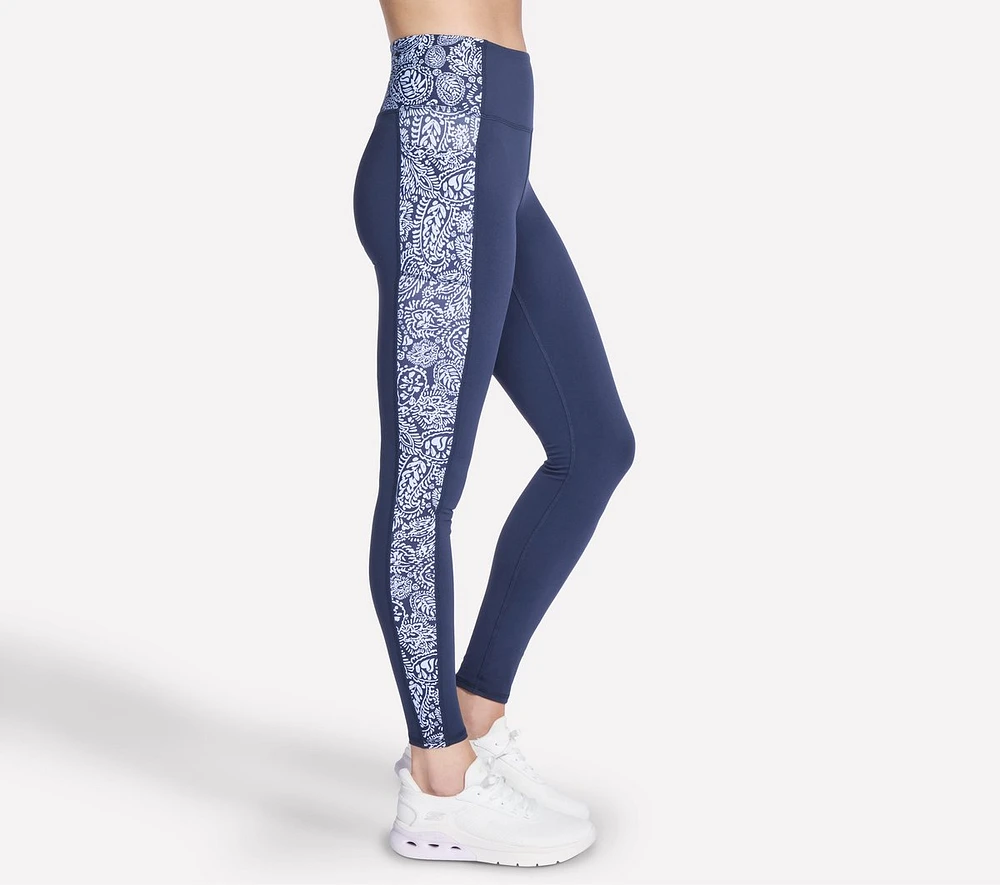 GO WALK Indigo Paisley Full Length High-Waisted Legging