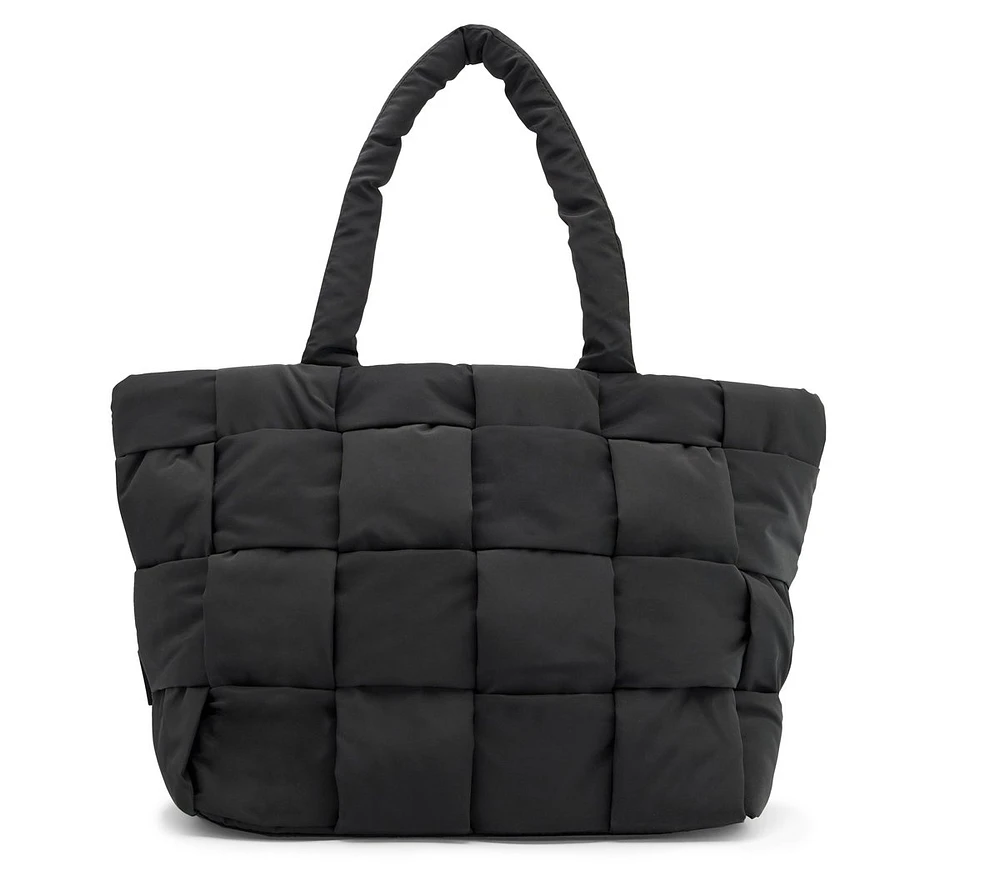 Quilted Checkered Shopper Bag