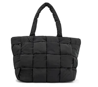 Quilted Checkered Shopper Bag