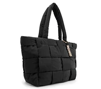 Quilted Checkered Shopper Bag