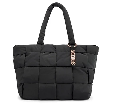 Quilted Checkered Shopper Bag