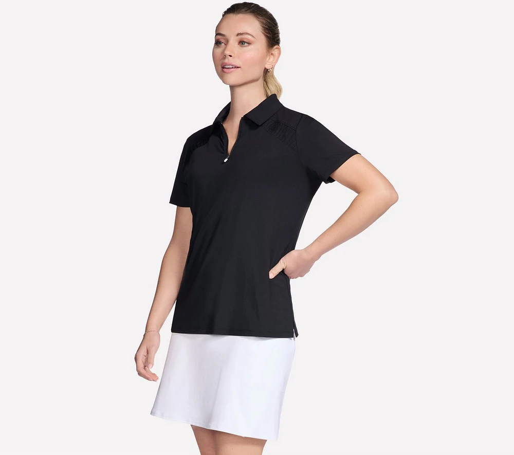 GO GOLF Short Sleeve Birdie Zip Front Polo