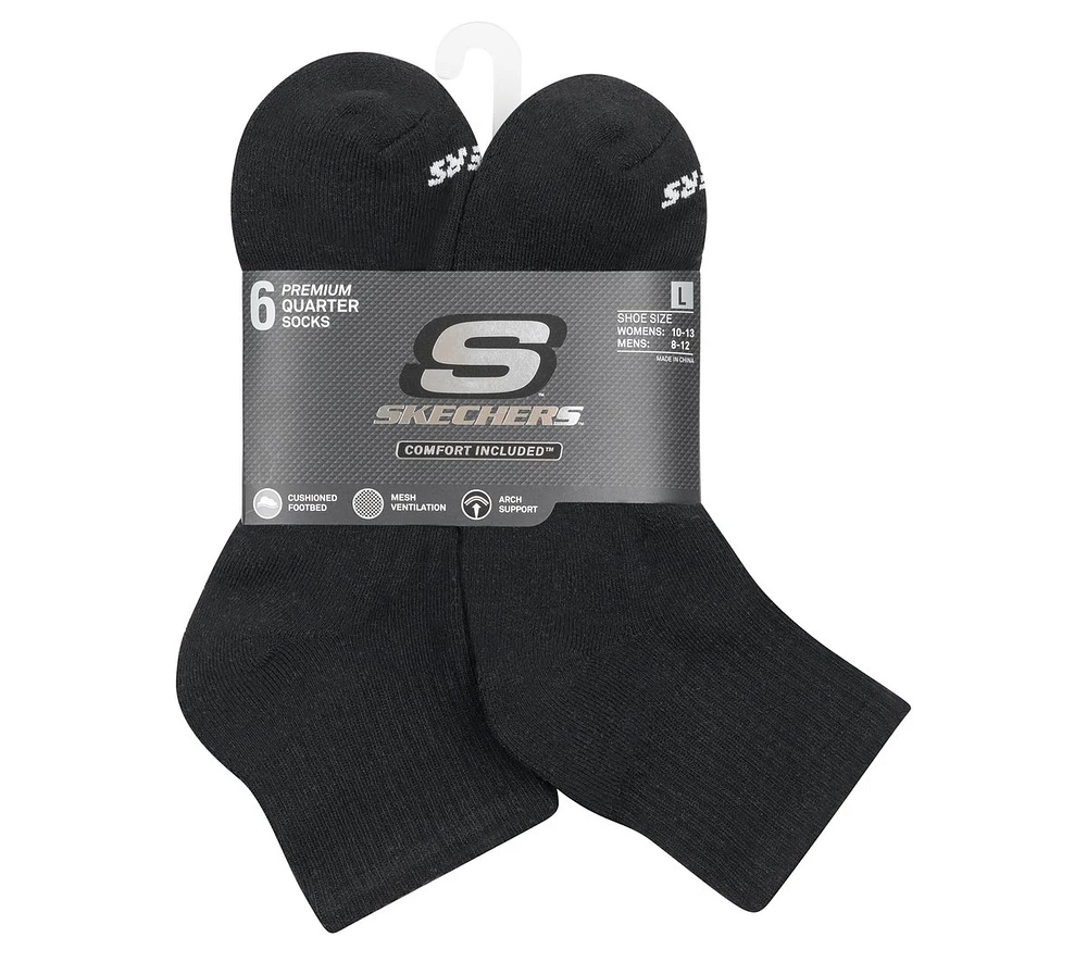 6 Pack Core Quarter Large Socks