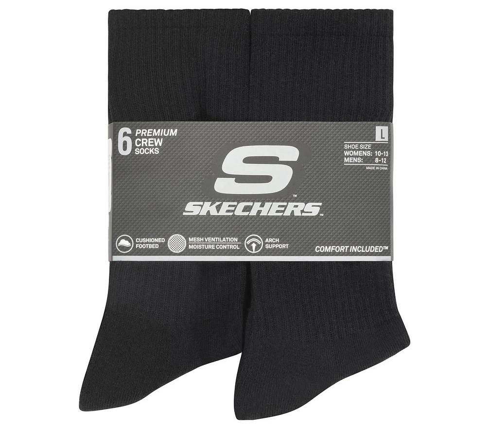 6 Pack Large Core Crew Socks