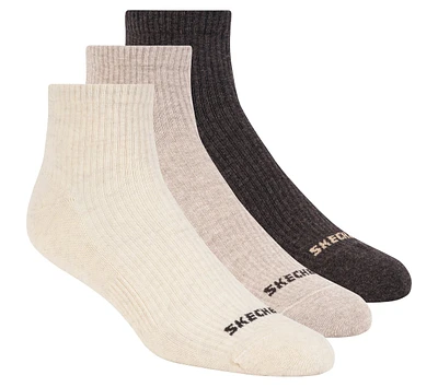 3 Pack Men's Lifestyle Quarter Ribbed Socks