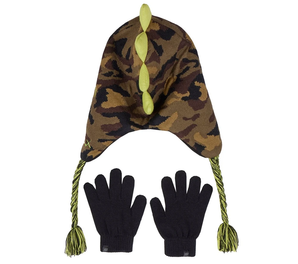 Camouflage T-rex Hat and Glove Set