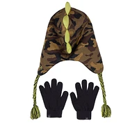 Camouflage T-rex Hat and Glove Set
