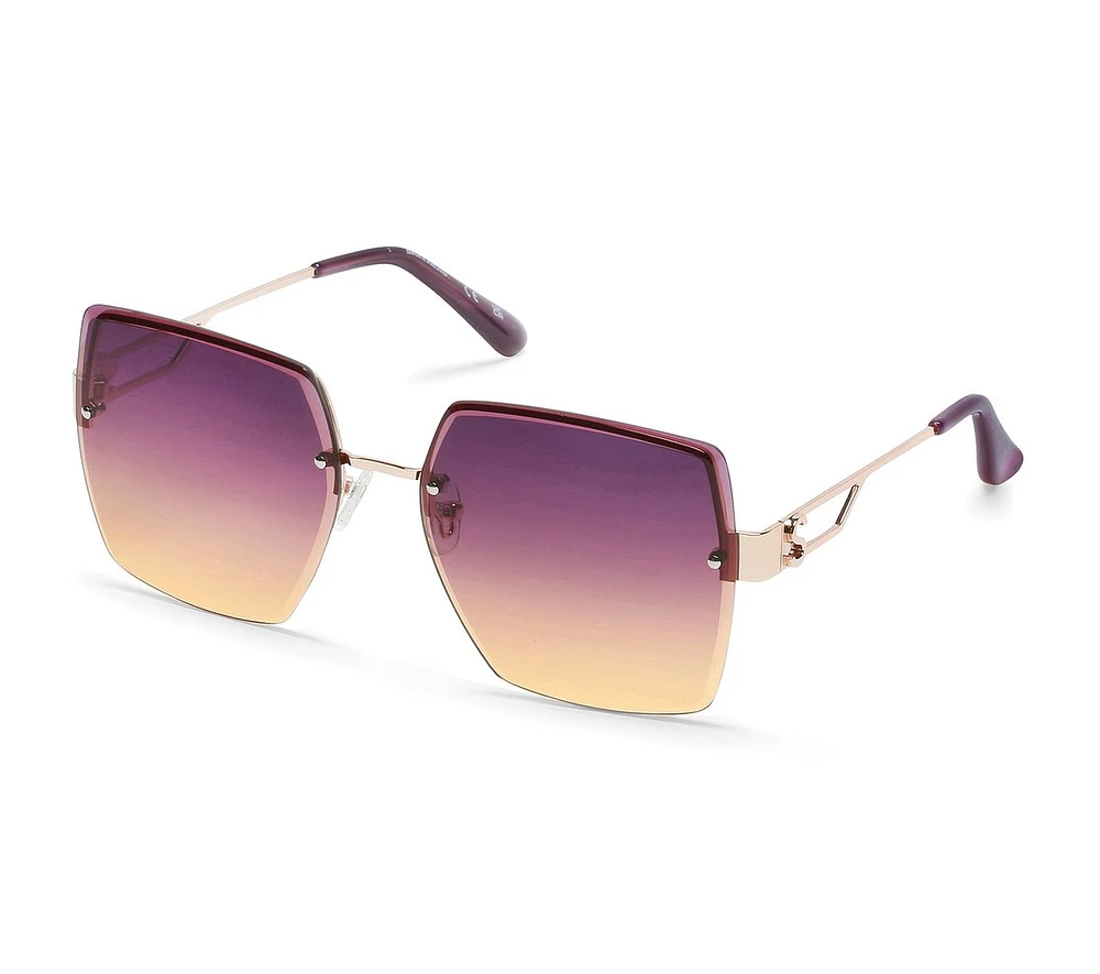 Oversized Rimless Square Sunglasses