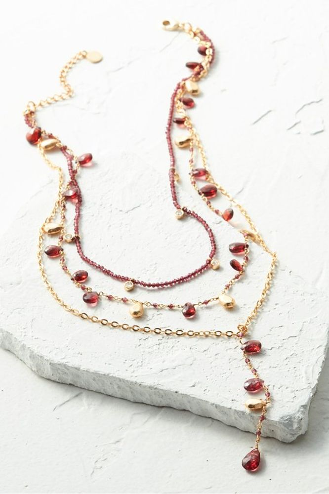 Garnet Layered Necklace