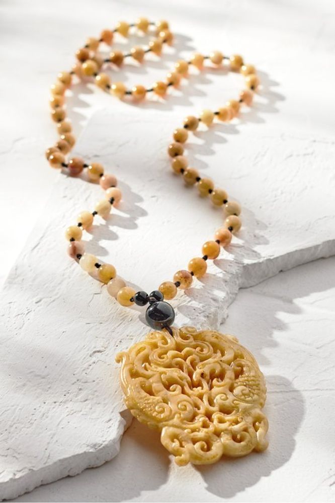 Goldenrod Jade Pendant Necklace