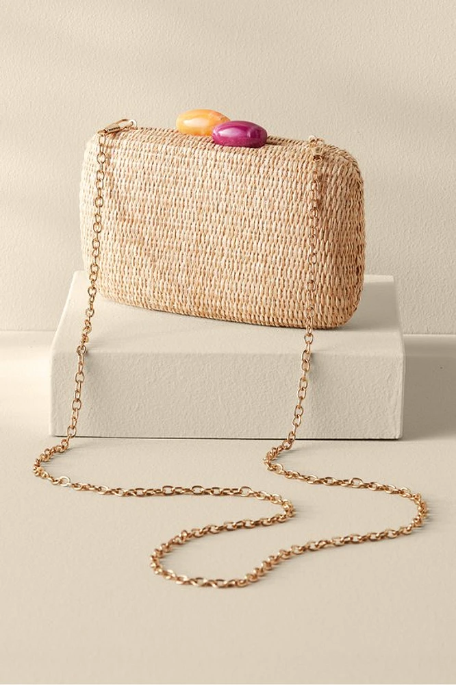 Paula Raffia Clutch