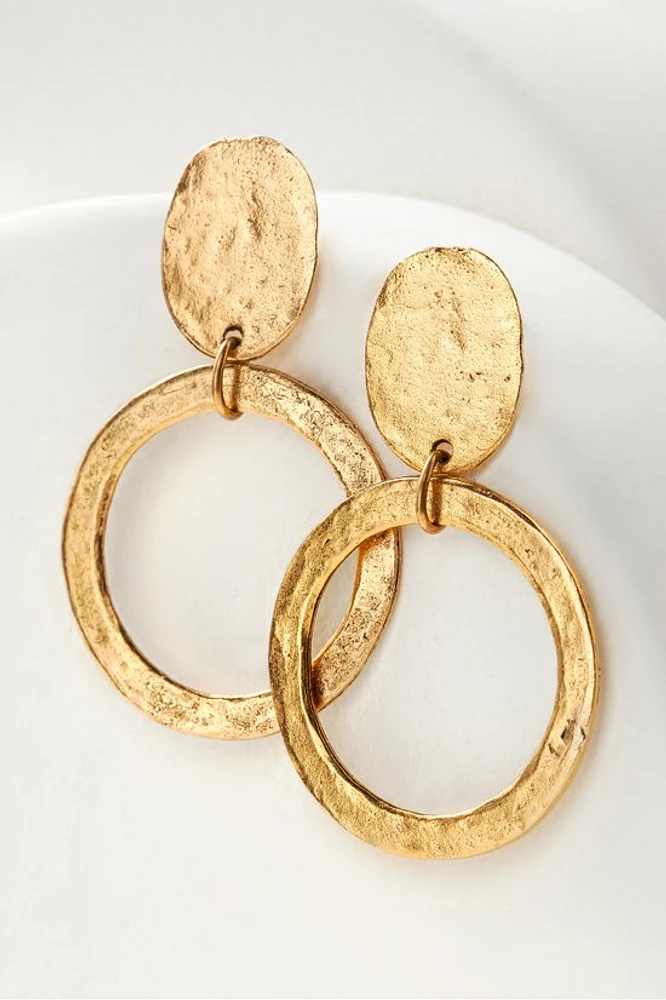 Ginny Hammered Hoop Earring