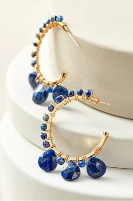 Odeta Lapis Hoop Earrings