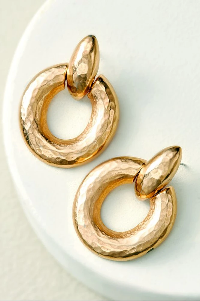 Cara Hammered Hoop Earrings