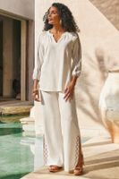 Mirage Embroidered Wide Leg Pants