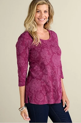 Clarette Jacquard 3/4 Sleeve Tunic