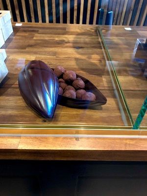 Cacao Pod Filled with Dark Chocolate Truffles