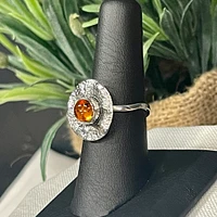 Baltic Amber Ring — Silver Vixen