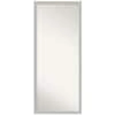 Non-Beveled Low Luster Silver 26.5 in. W x 62.5 in. H Decorative Floor Leaner Mirror