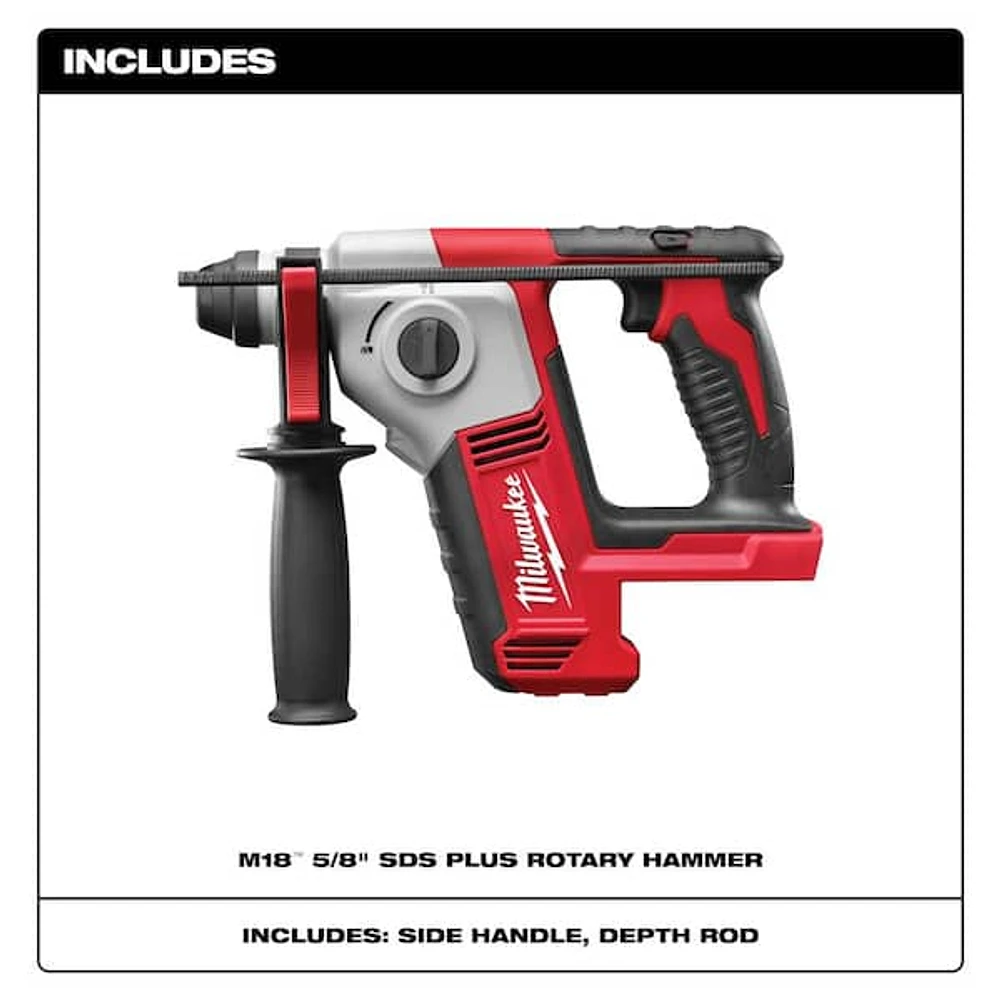Milwaukee M18 18V Lithium-Ion Cordless 5/8 in. SDS-Plus Rotary 
