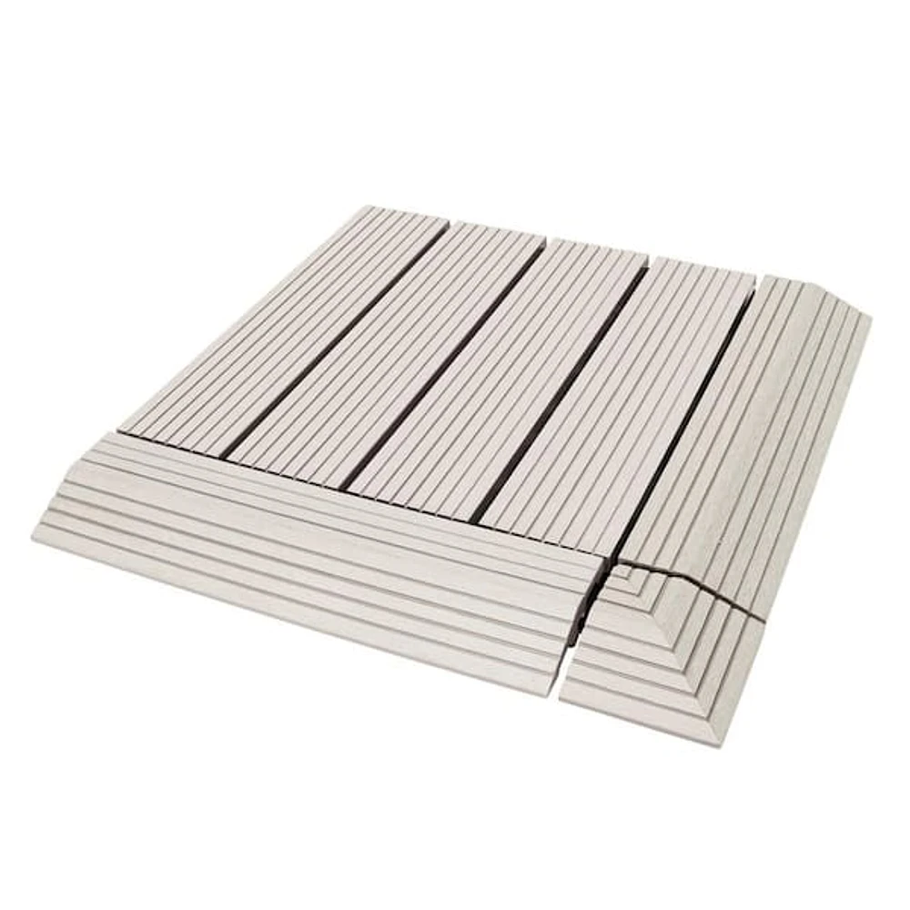 CREATIVE SURFACES 3 in. x 12 in. Composite Deck Tile Edge Trim in Sable (4-Pieces Per Box)