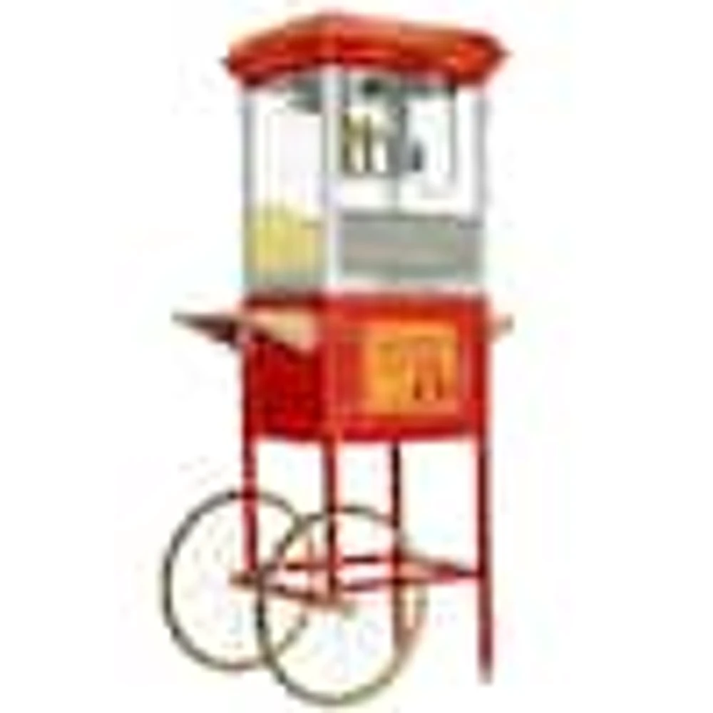 Funtime Carnival Style 8 oz. Red and Gold Popcorn Machine with Cart | The  Market Place