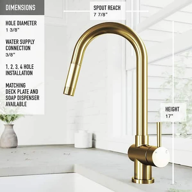 VIGO Gramercy Single Handle Pull-Down Spout Kitchen Faucet in 