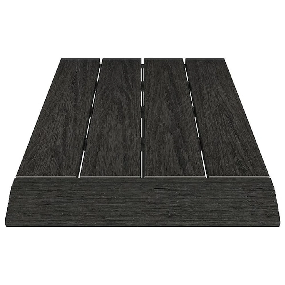NewTechWood 1/6 ft. X 1 ft. Quick Deck Composite Deck Tiles Straight Fascia In Indian Ebony (4-Pieces/Box)
