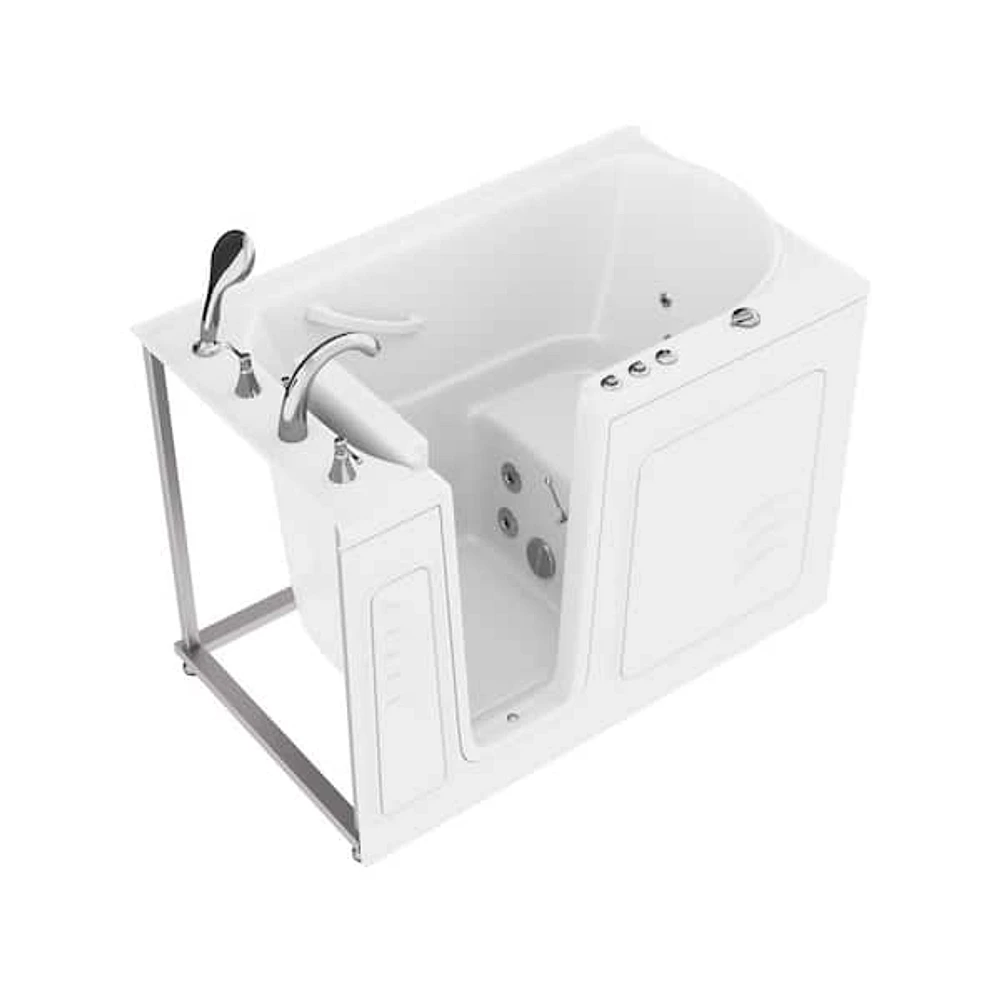 HD Series 53 in. Left Drain Quick Fill Walk-In Whirlpool Bath Tub with Powered Fast Drain in White HD Series 53 in. Left Drain Quick Fill Walk-In Whirlpool Bath Tub with Powered Fast Drain in White