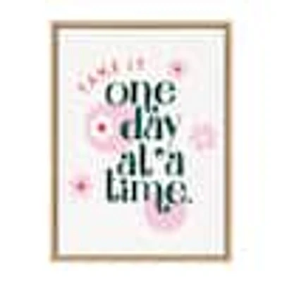 Sylvie "Take It One Day At A Time" by Maria Filar Framed Canvas Wall Art 24 in. x 18 in.