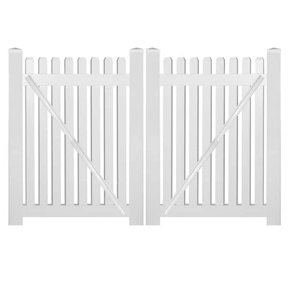 Weatherables Provincetown 5 ft. W x 4 ft. H White Vinyl Picket Fence Gate Kit Includes Gate Hardware