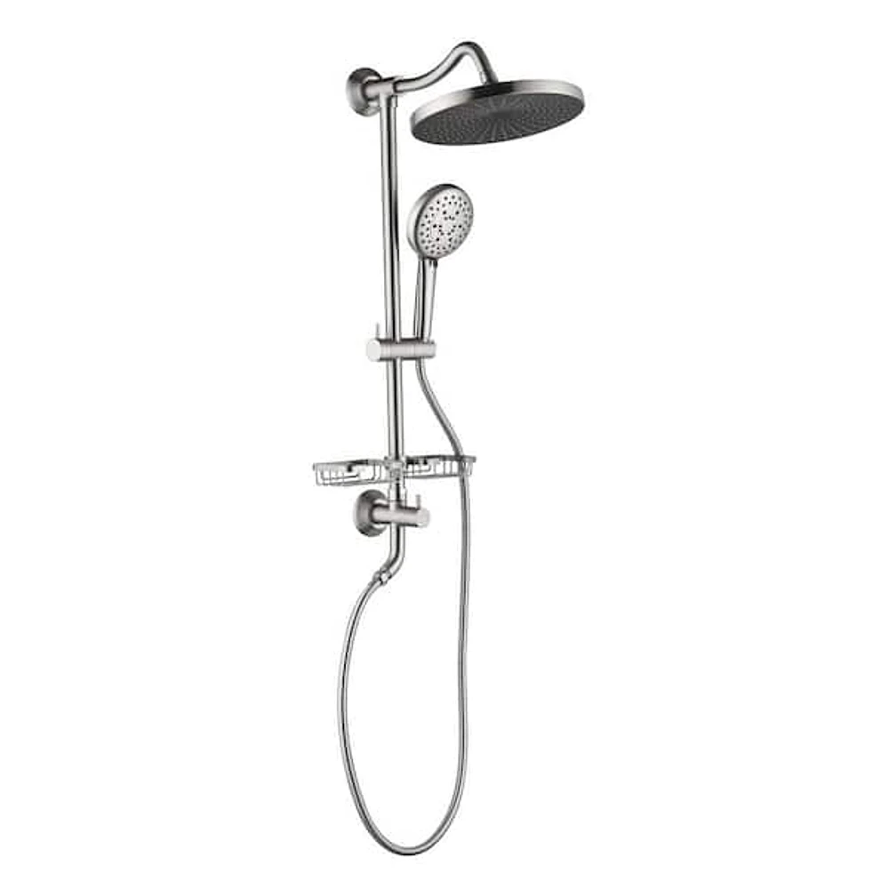 Aosspy Single-Handle 4-Spray Shower Faucet 2.0 GPM with 10 in. H Pressure  Shower Faucet in Brushed Nickel (Valve Included) | The Market Place