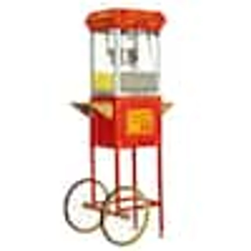 Funtime 4 oz. Red and Gold Hot Oil Popcorn Machine with Cart | The Market  Place