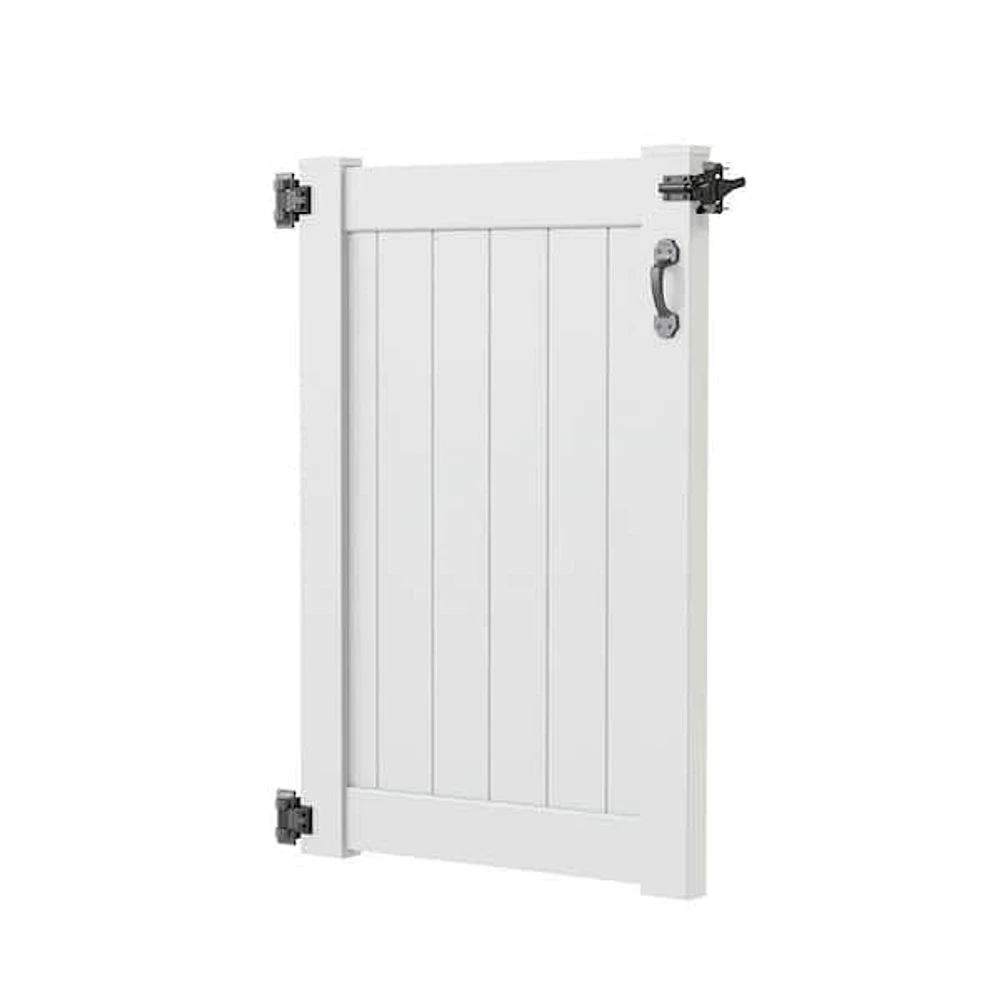 Barrette Outdoor Living Valley 4 ft. W x 6 ft. H White Vinyl Un-Assembled Fence Gate