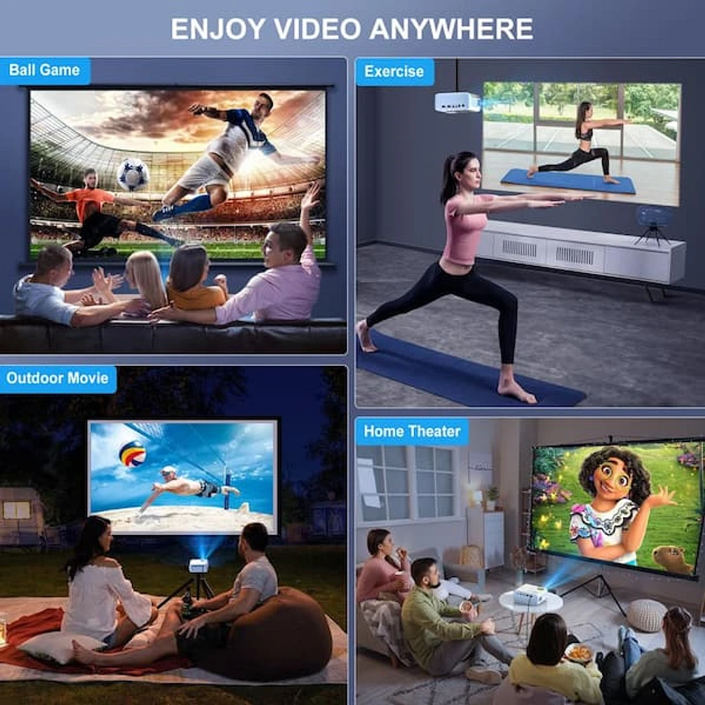 Etokfoks 1920 x 1080P Full HD Movie Outdoor Projector with 9000 Lumens 4K  Projector Supported with 360° Tripod | The Market Place