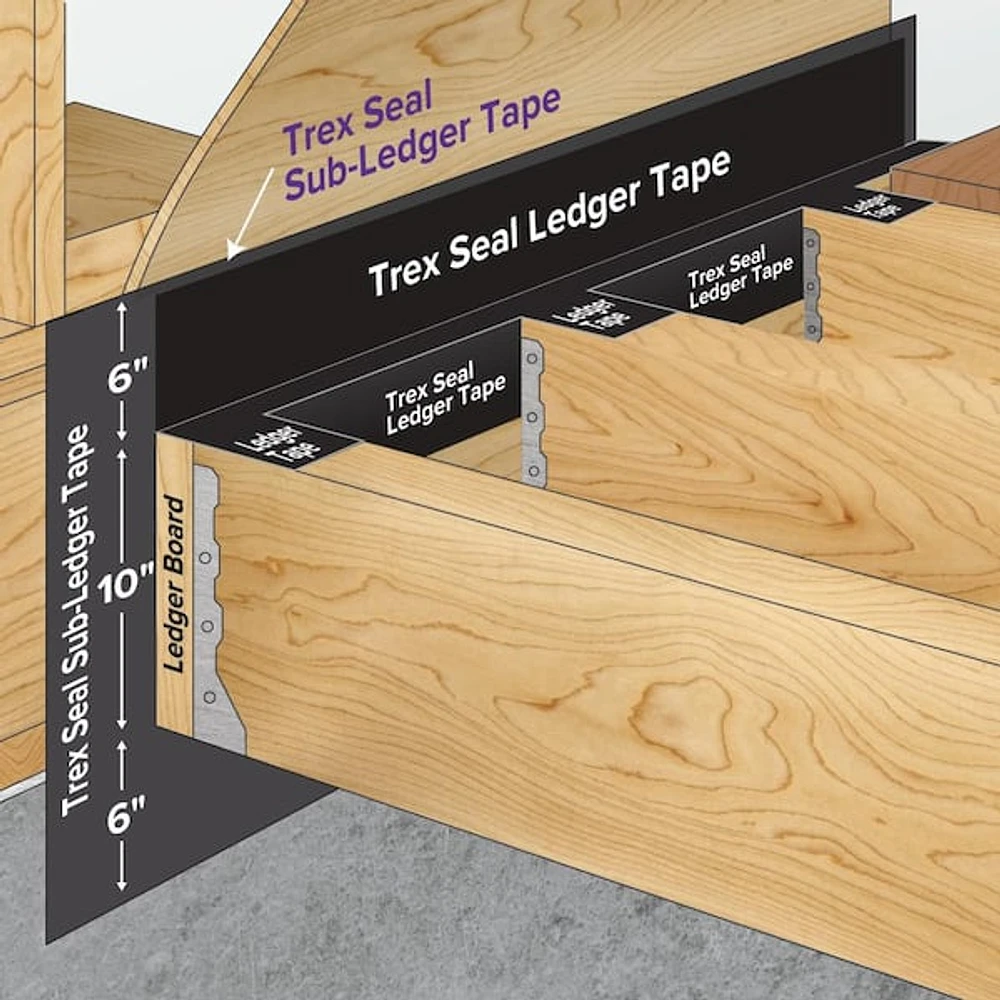 Trex 22 in. x 25 ft. Sub-Ledger Tape Self-Adhesive Butyl Tape with Aluminum Liner