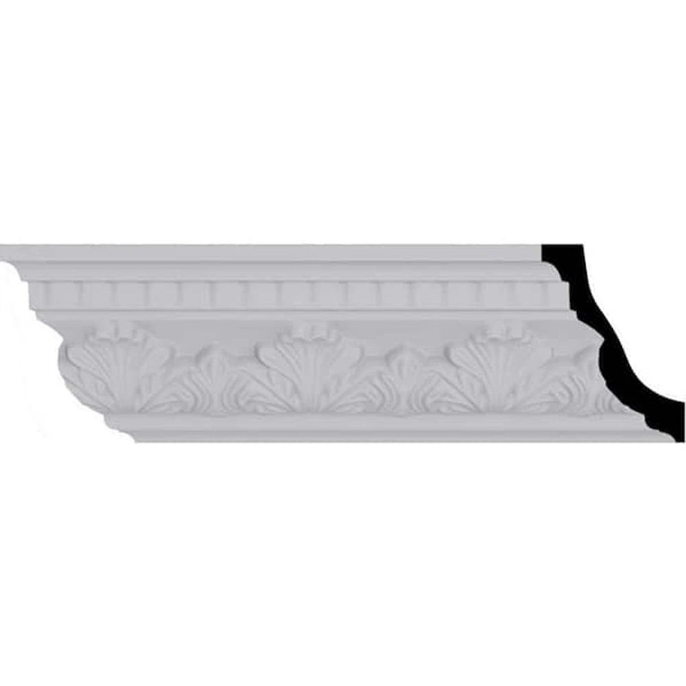 Ekena Millwork 3-1/4 in. x 4-1/2 in. x 94-1/2 in. Polyurethane Devon Crown Moulding