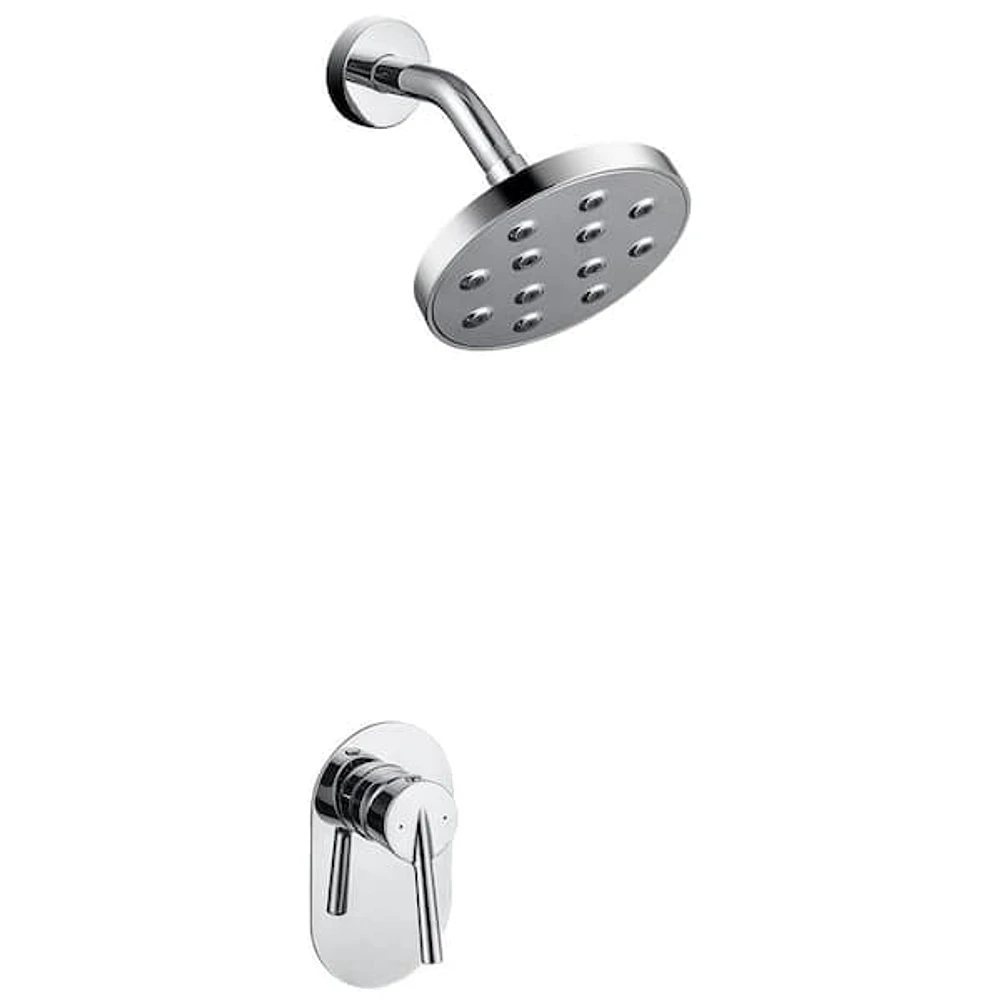 GIVING TREE 1-Spray Patterns 1.5 GPM 5.9 in. Wall Mount Round Fixed Shower  Head Shower Faucet Set with Ceramic Valve in Chrome | The Market Place