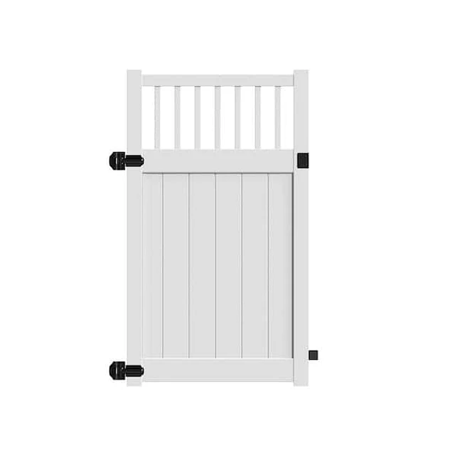 Barrette Outdoor Living Seneca Straight 5 ft. W x 4 ft. H White Vinyl Un-Assembled Fence Gate