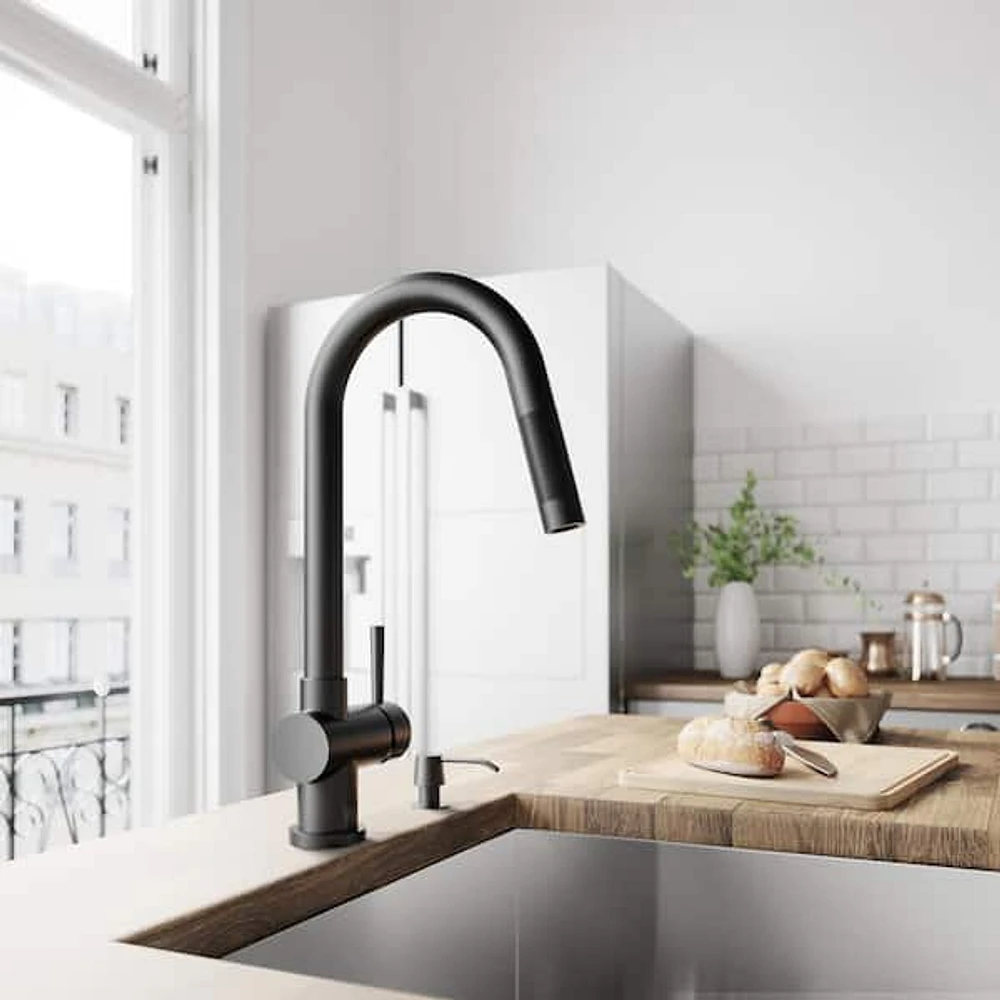 VIGO Gramercy Single Handle Pull-Down Spout Kitchen Faucet in 
