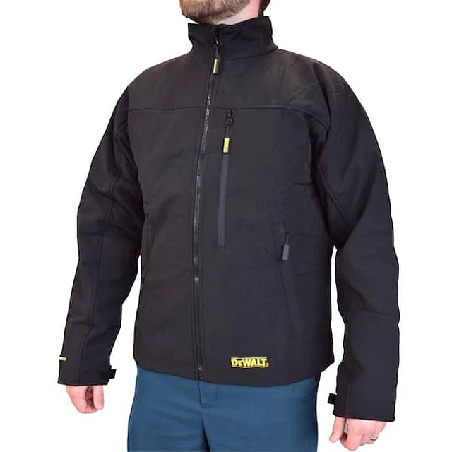 DEWALT Men's XLarge 20V MAX XR Lithium Ion Black Soft Shell Jacket kit with 2.0Ah Battery and Charger DCHJ060ABD1-XL