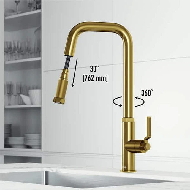 VIGO Gramercy Single Handle Pull-Down Spout Kitchen Faucet in 