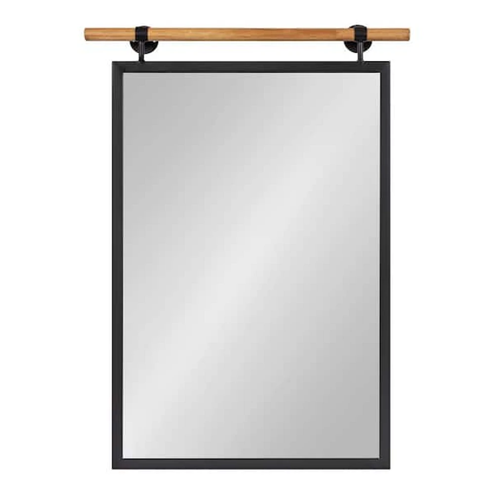 Kate and Laurel Iberson 23.25 in. W x 33.00 in. H Metal Black Rectangle  Framed Decorative Mirror | The Market Place