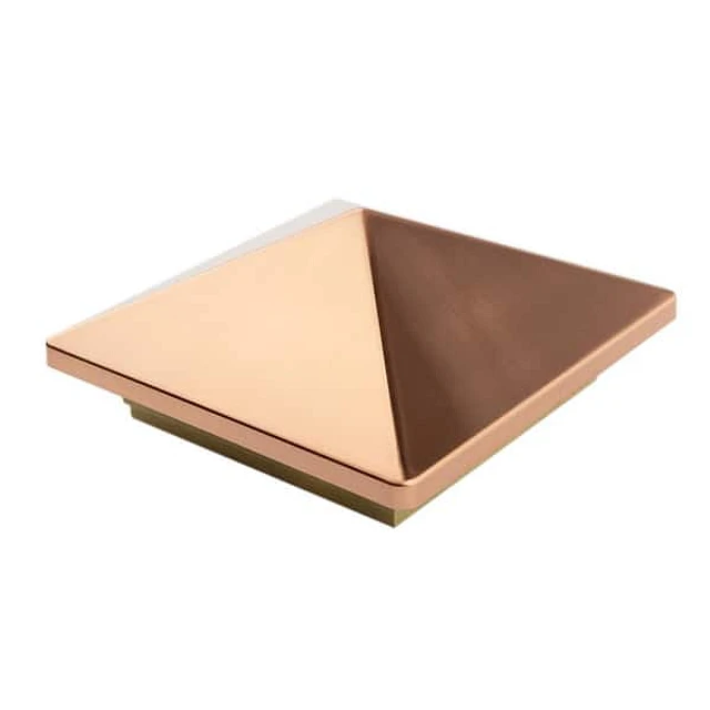 Unbranded 6 in. x 6 in. Verona Copper High Point Pyramid Post Cap 58678