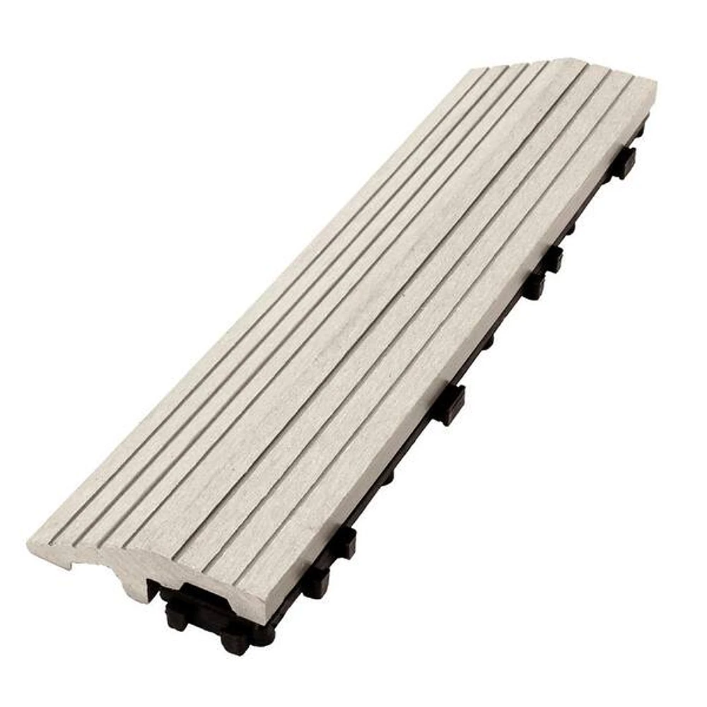 CREATIVE SURFACES 3 in. x 12 in. Composite Deck Tile Edge Trim in Sable (4-Pieces Per Box)