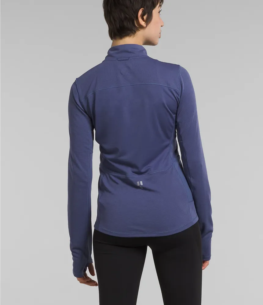 The North Face Running 1/4 Zip FlashDry long sleeve top in orange